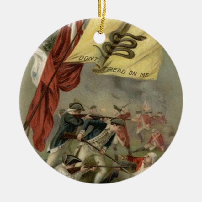 Ornement En Céramique Drapeau de Gadsden - Colline de Bunker (Devant)