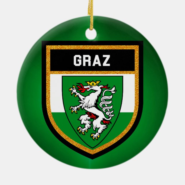 Ornement En Céramique Drapeau de Graz (Dos)