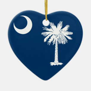 Ornement En Céramique Drapeau de la Caroline du Sud
