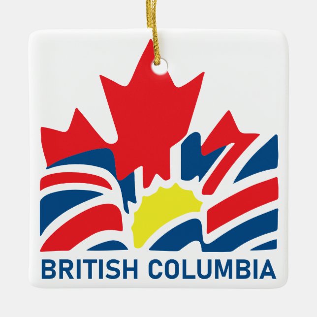 Ornement En Céramique Drapeau de la Colombie-Britannique Canada Souvenir (Devant)