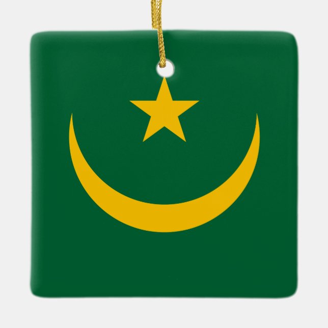 Ornement En Céramique Drapeau de la Mauritanie (Devant)