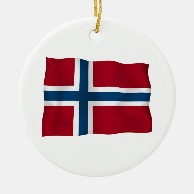 Ornement En Céramique Drapeau de la Norvège (Devant)