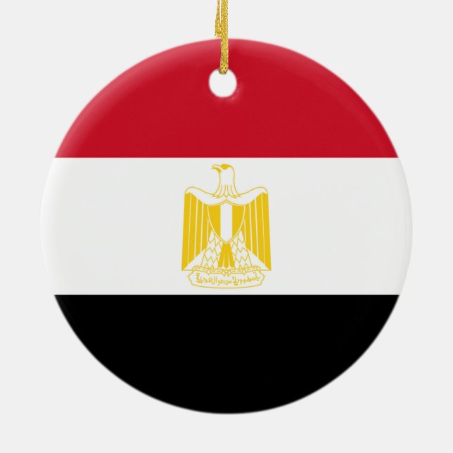 Ornement En Céramique Drapeau de l'Égypte (Dos)