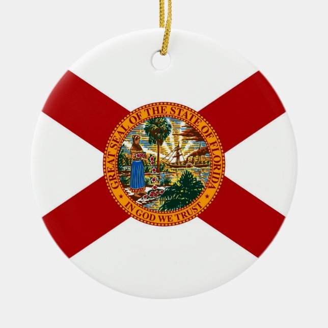 Ornement En Céramique Drapeau de l'État de Floride (Devant)