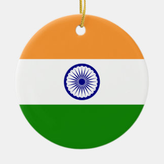 Ornement En Céramique Drapeau de l'Inde. Bharat Ganrajya
