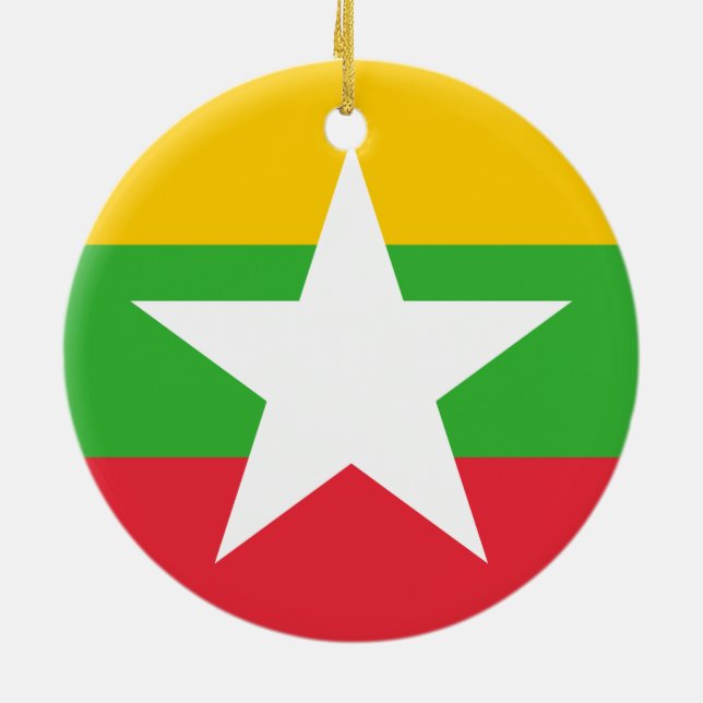 Ornement En Céramique Drapeau de l'ornement du Myanmar (Dos)
