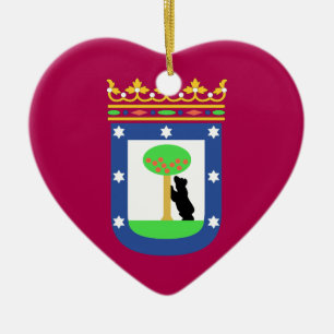 Ornement En Céramique Drapeau de Madrid Espagne (ville)