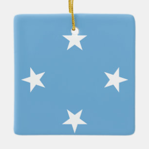 Ornement En Céramique Drapeau de Micronésie