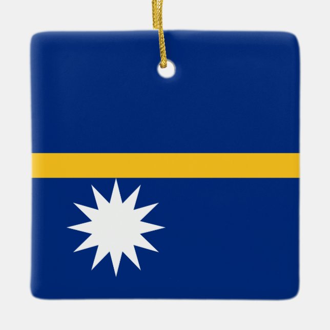 Ornement En Céramique Drapeau de Nauru (Devant)