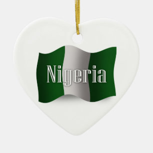 Ornement En Céramique Drapeau de ondulation du Nigéria