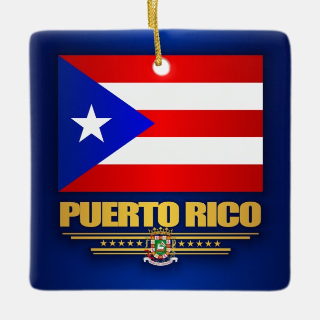 Ornement En Céramique Drapeau de Porto Rico (Devant)