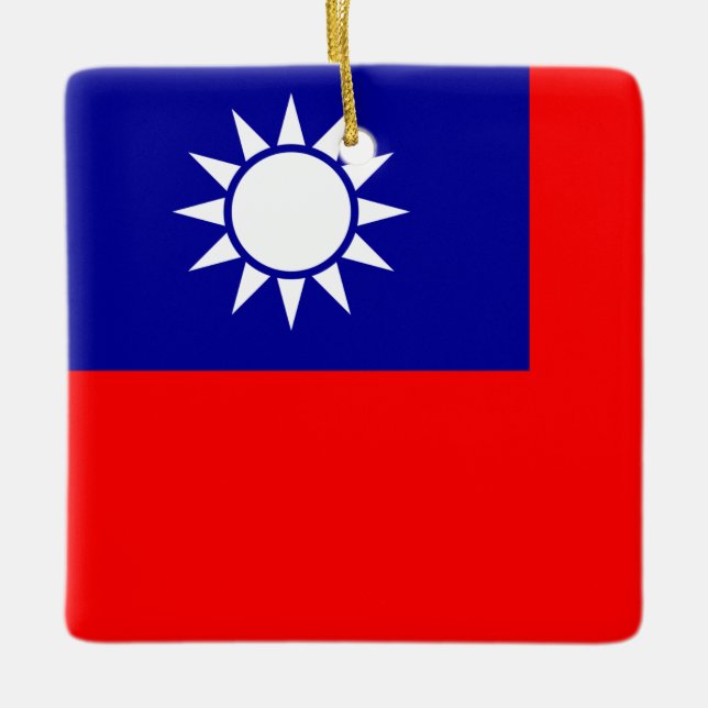 Ornement En Céramique Drapeau de Taïwan : République de Chine, Taipei ch (Devant)