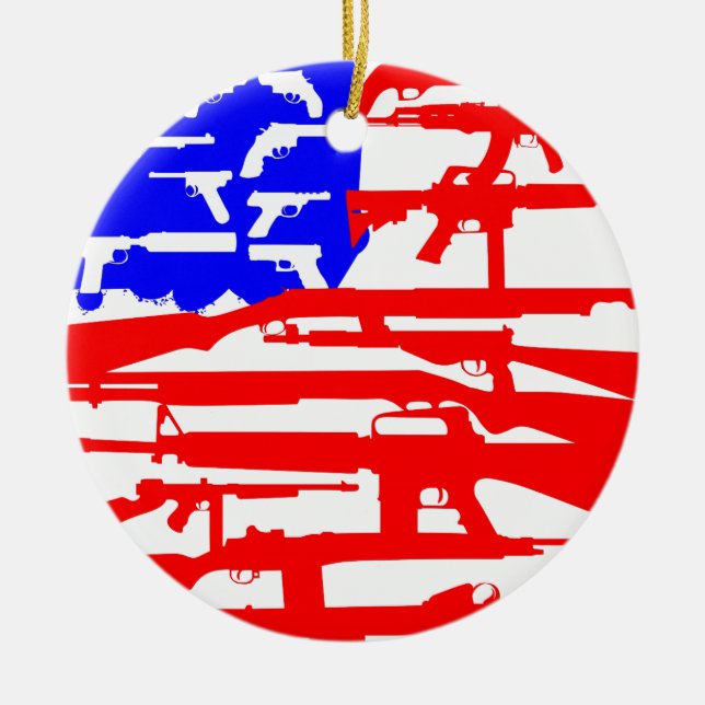 Ornement En Céramique Drapeau Des Armes 2e Amendement (Devant)