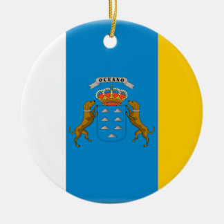 Ornement En Céramique Drapeau des Îles Canaries (Espagne)