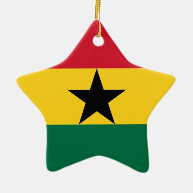Ornement En Céramique Drapeau du Ghana (Dos)