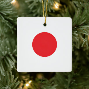 Ornement En Céramique Drapeau du Japon Élégant Inspiré Minimaliste