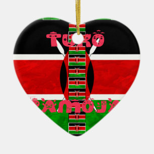 Ornement En Céramique Drapeau du Kenya : Tuko Pamoja - Design d'art de l