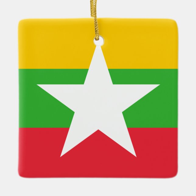 Ornement En Céramique Drapeau du Myanmar (Devant)