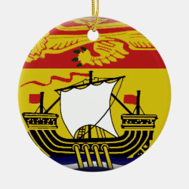 Ornement En Céramique Drapeau du Nouveau Brunswick (Canada) (Devant)