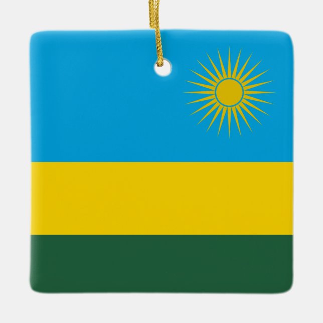 Ornement En Céramique Drapeau du Rwanda (Devant)
