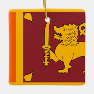 Ornement En Céramique Drapeau du Sri Lanka