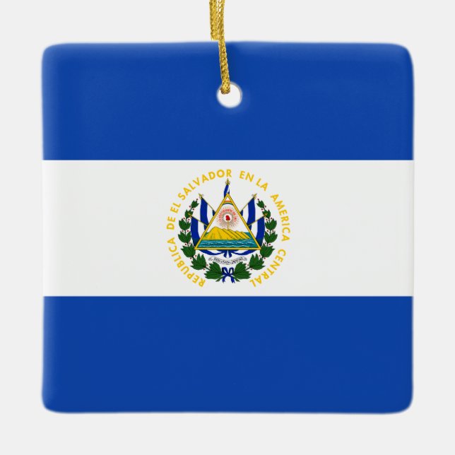 Ornement En Céramique Drapeau El Salvador (Devant)