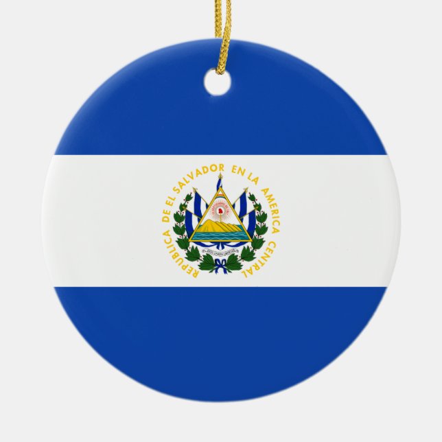 Ornement En Céramique Drapeau El Salvador (Devant)
