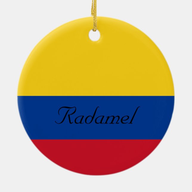 Ornement En Céramique Drapeau fait sur commande du rouge bleu jaune de (Dos)