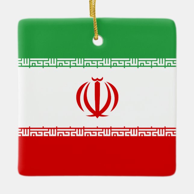 Ornement En Céramique Drapeau Iran (Iran) (Devant)