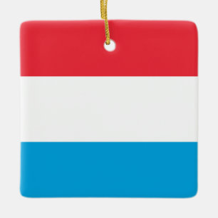 Ornement En Céramique Drapeau Luxembourg