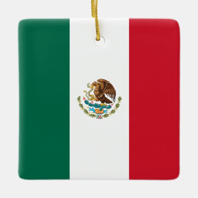 Ornement En Céramique Drapeau mexicain (Devant)