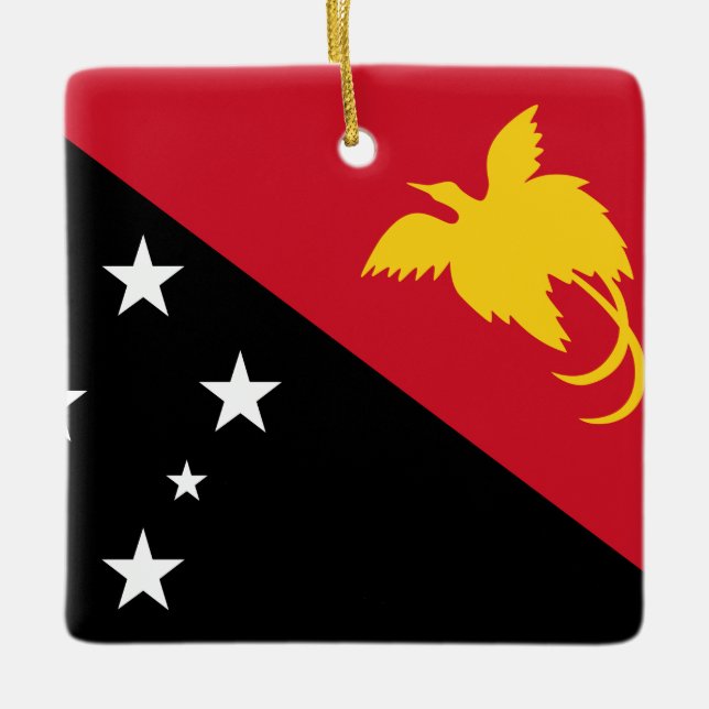 Ornement En Céramique Drapeau Papouasie-Nouvelle-Guinée (Devant)
