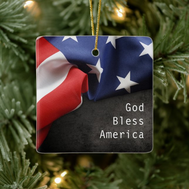 Ornement En Céramique Drapeau patriotique américain (Arbre)