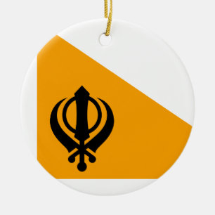 Ornement En Céramique Drapeau saint sikh Sikhisme Nishan Sahib du