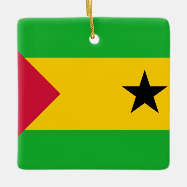 Ornement En Céramique Drapeau Sao Tomé-et-Principe (Devant)