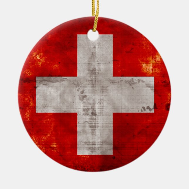 Ornement En Céramique Drapeau suisse (Devant)
