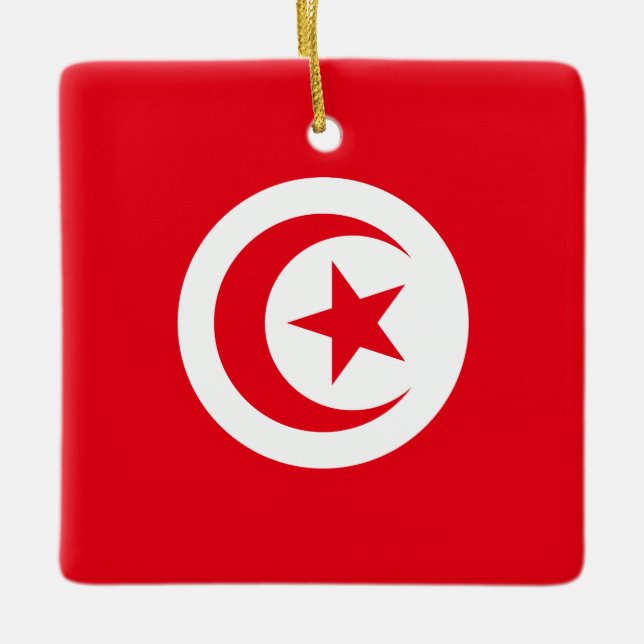 Ornement En Céramique Drapeau tunisien (Devant)