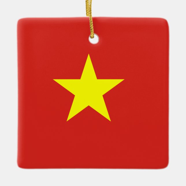 Ornement En Céramique Drapeau vietnamien (Devant)