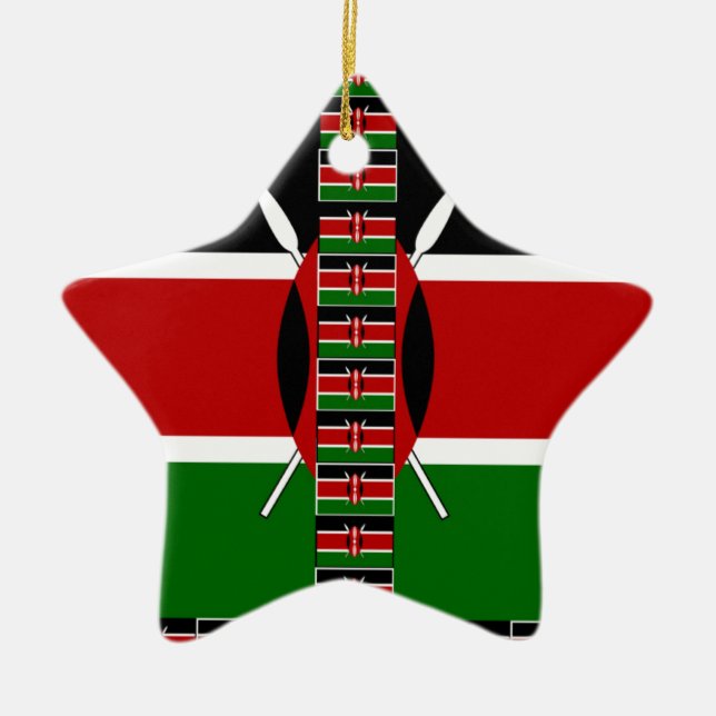 Ornement En Céramique Drapeaux miniers sans fil du Kenya Frames Art (Devant)