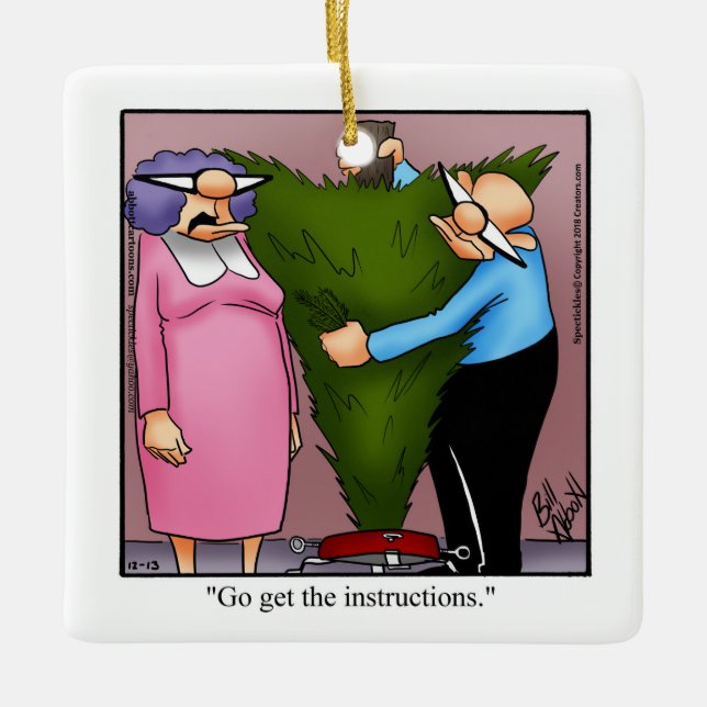 Ornement En Céramique Drôle cadeau personnalisé de Noël (Devant)