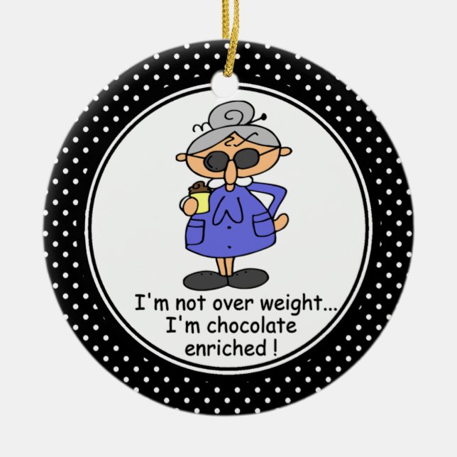Ornement En Céramique Drôle Diet Humour de Noël (Devant)