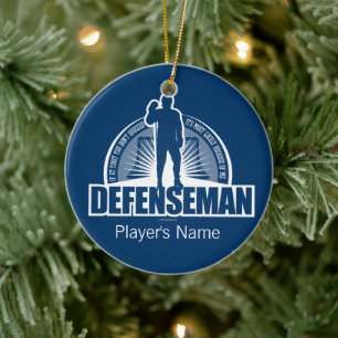 Ornement en céramique du défenseur du hockey