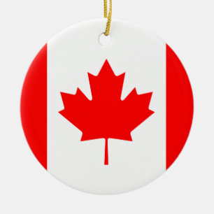 Ornement en céramique du drapeau du Canada
