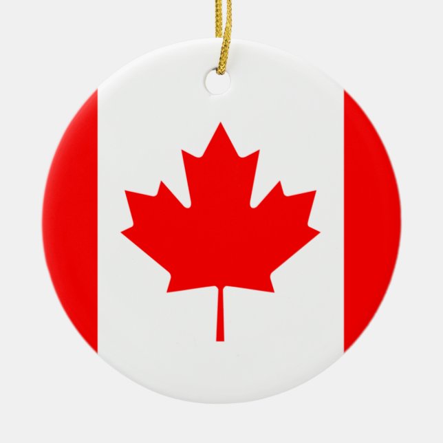 Ornement en céramique du drapeau du Canada (Devant)