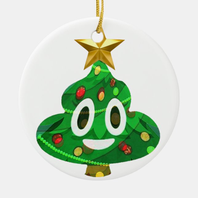 Ornement En Céramique Dunette Emoji d'arbre de Noël (Devant)