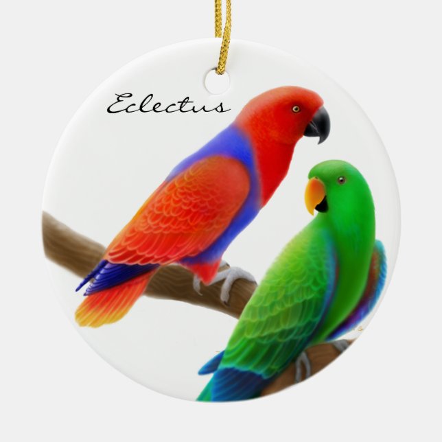 Ornement En Céramique Eclectus Parrots l'ornement (Devant)