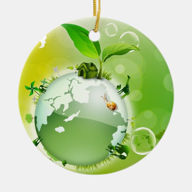 Ornement En Céramique Écologie : la terre est notre maison - (Devant)