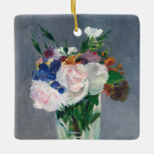 Ornement En Céramique Edouard Manet - Fleurs dans un Vase de Cristal