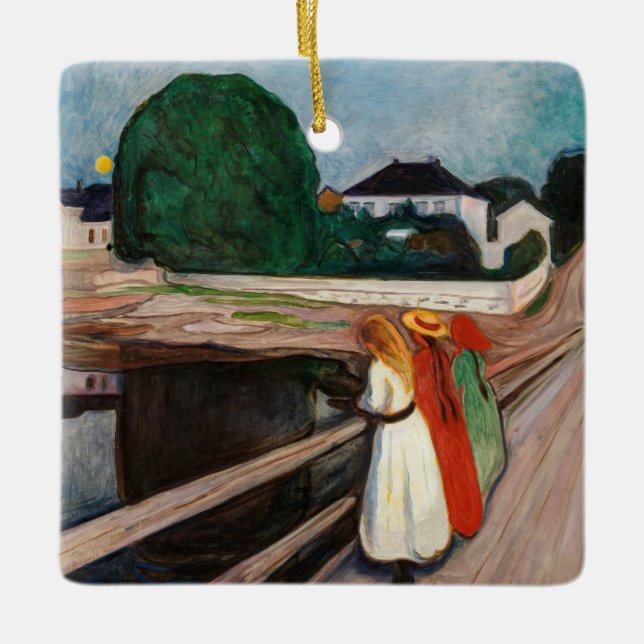 Ornement En Céramique Edvard Munch - Les filles sur le pont (Devant)