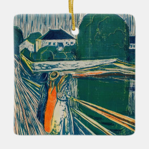 Ornement En Céramique Edvard Munch - Les filles sur le pont, Lithographe